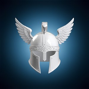 3D model Winged War Helmet 3D Print Model