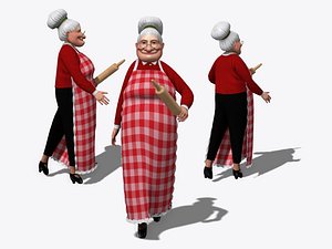 rigged grandma old woman 3D model