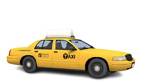 Low Poly Cab New York Yellow taxi