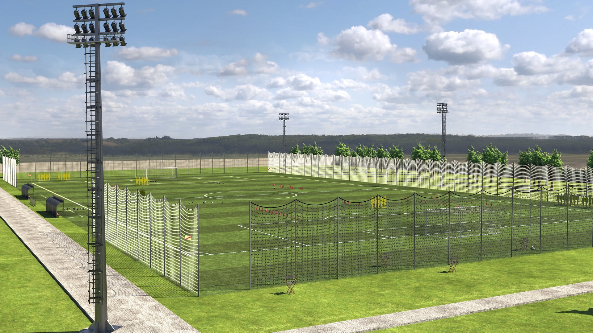 3D model football training ground TurboSquid 1559286