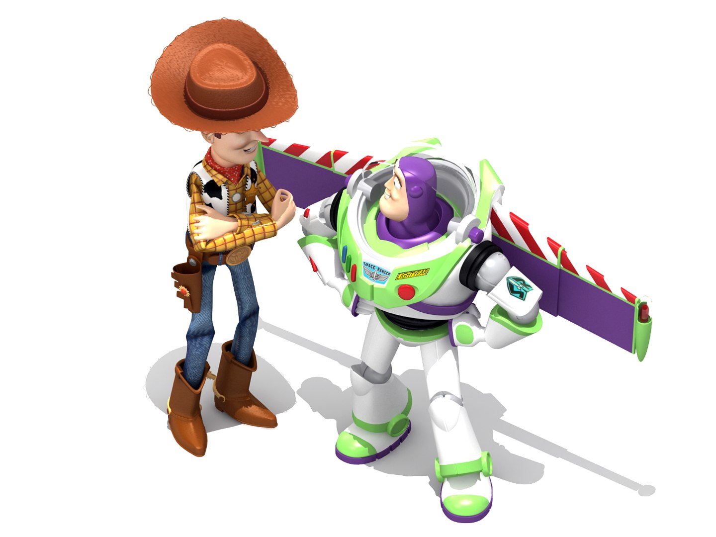 3ds max buzz lightyear woody rigged characters