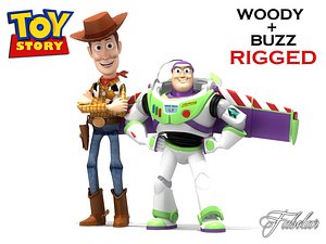 3ds max buzz lightyear woody rigged characters