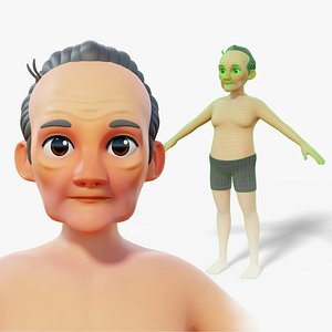3D Cartoon Base Mesh Old Male