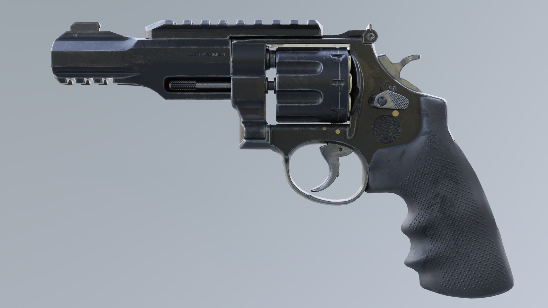 Revolver R8 Magnum Textured 3d model Game-ready Low poly Low-poly 3D ...