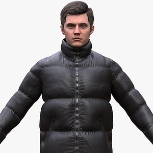Man in Puffer Pants and Boots 3D model