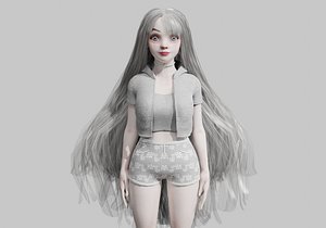 pretty white woman V35800 3D