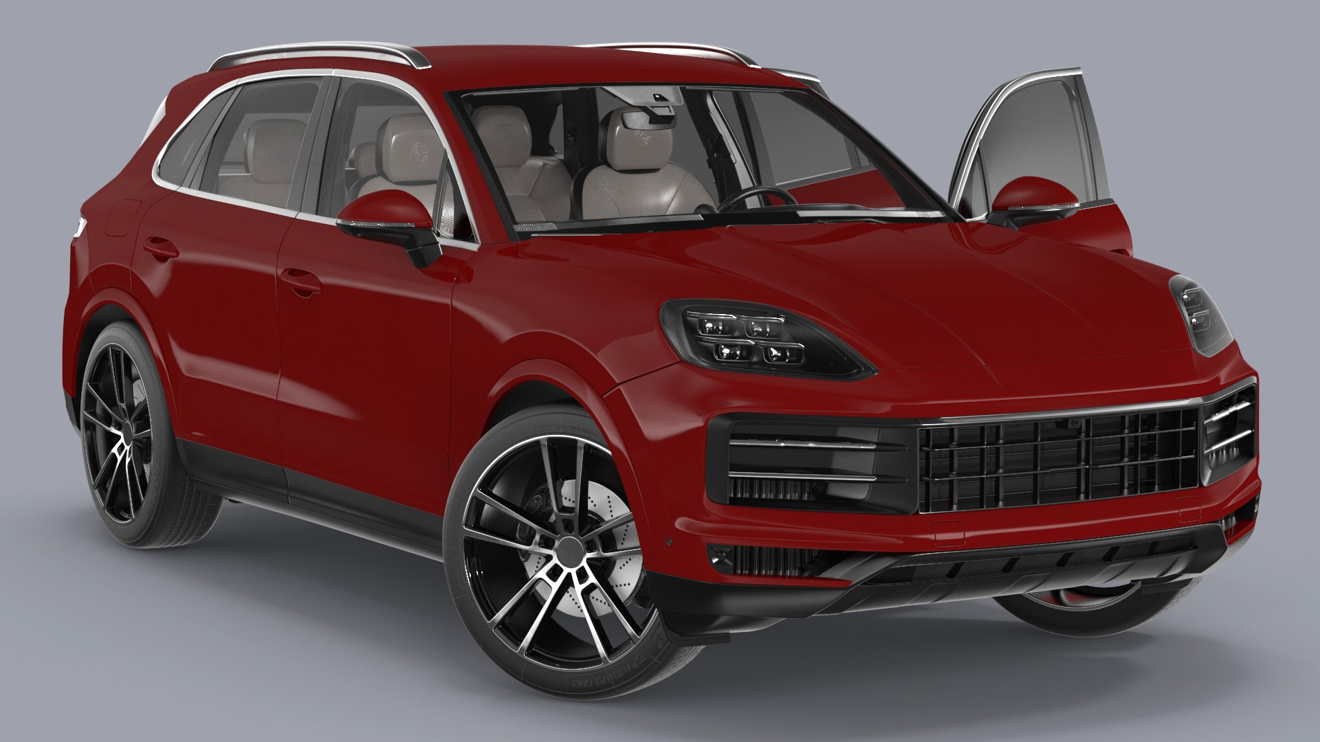 Luxury AWD 4dr SUV Red Rigged 3D model preview