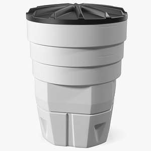 3D White Industrial Plastic Drum