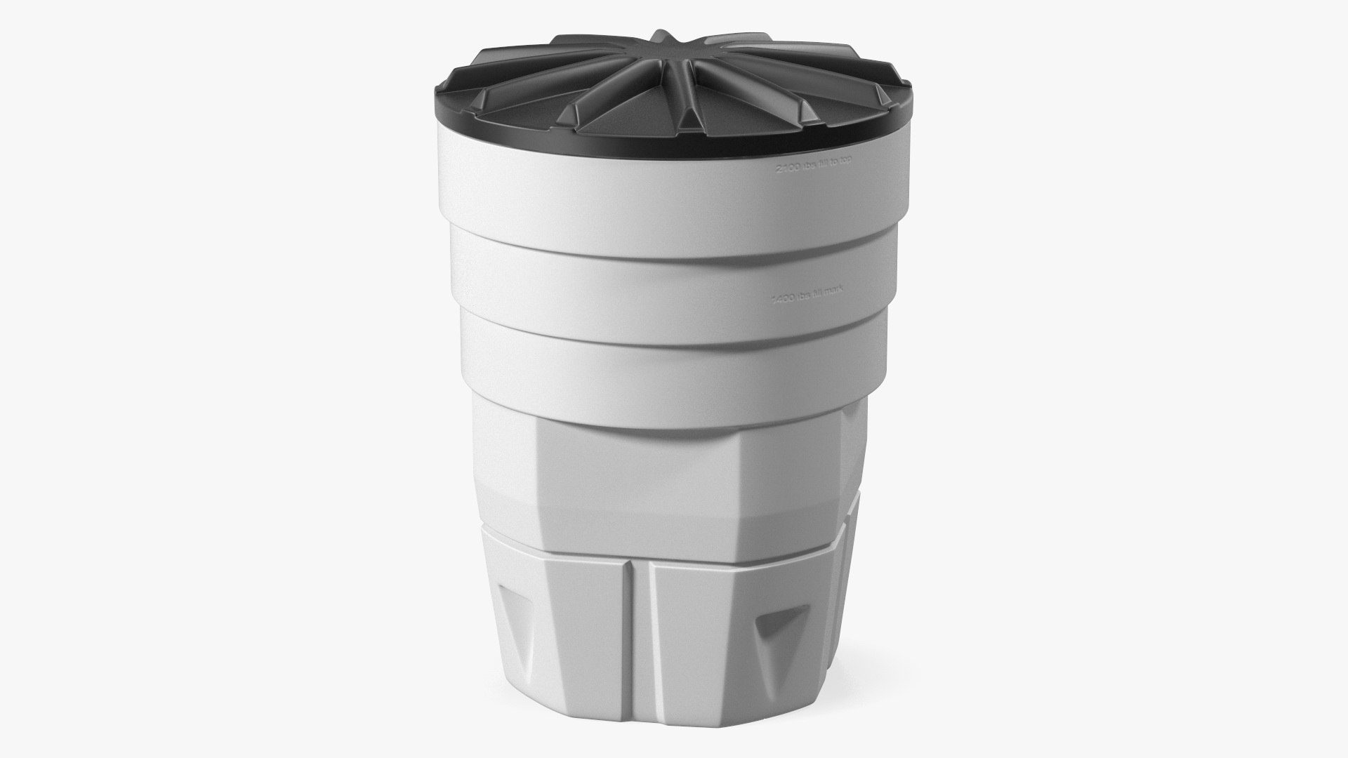 White Industrial Plastic Drum 3D model preview