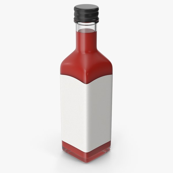 3D Hot Sauce Bottle(5) model