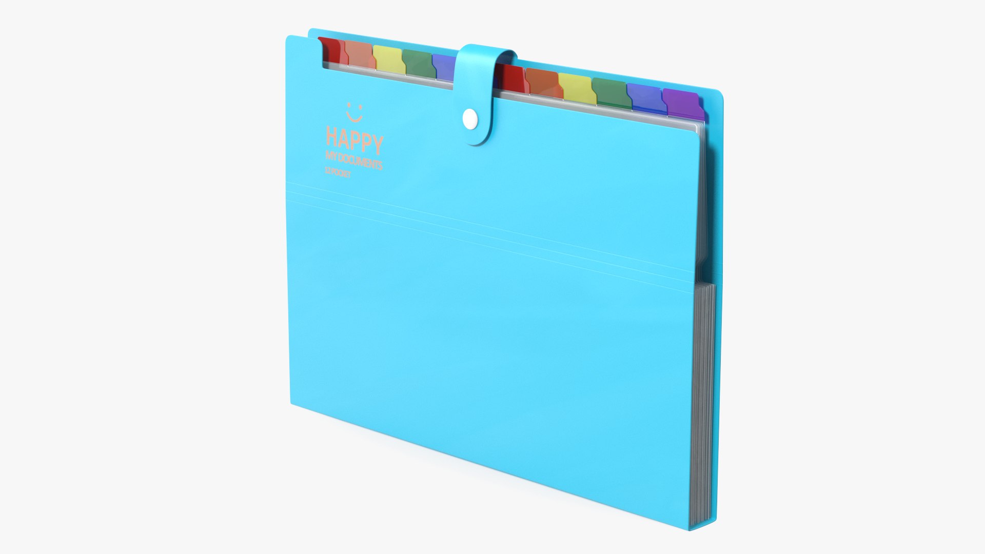 Plastic Expanding File Folder Closed Blue 3D model preview