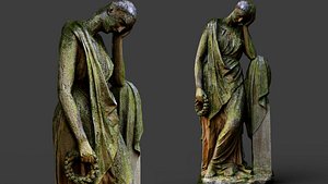 abandoned mossy stone monument nymph ruins PBR photogrammetry 3D model