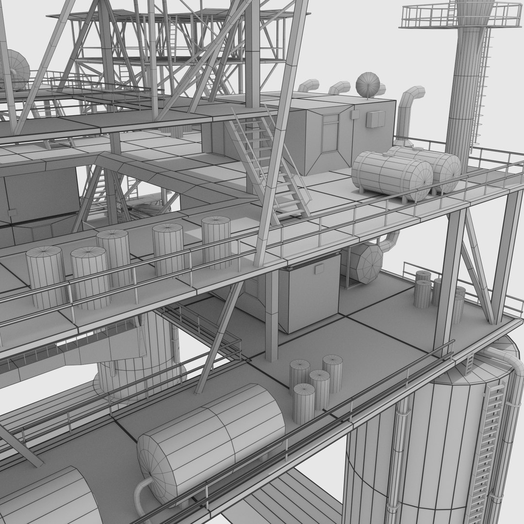 Oil rig model - TurboSquid 1194717