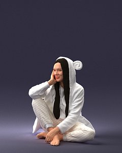 body scan sitting woman model