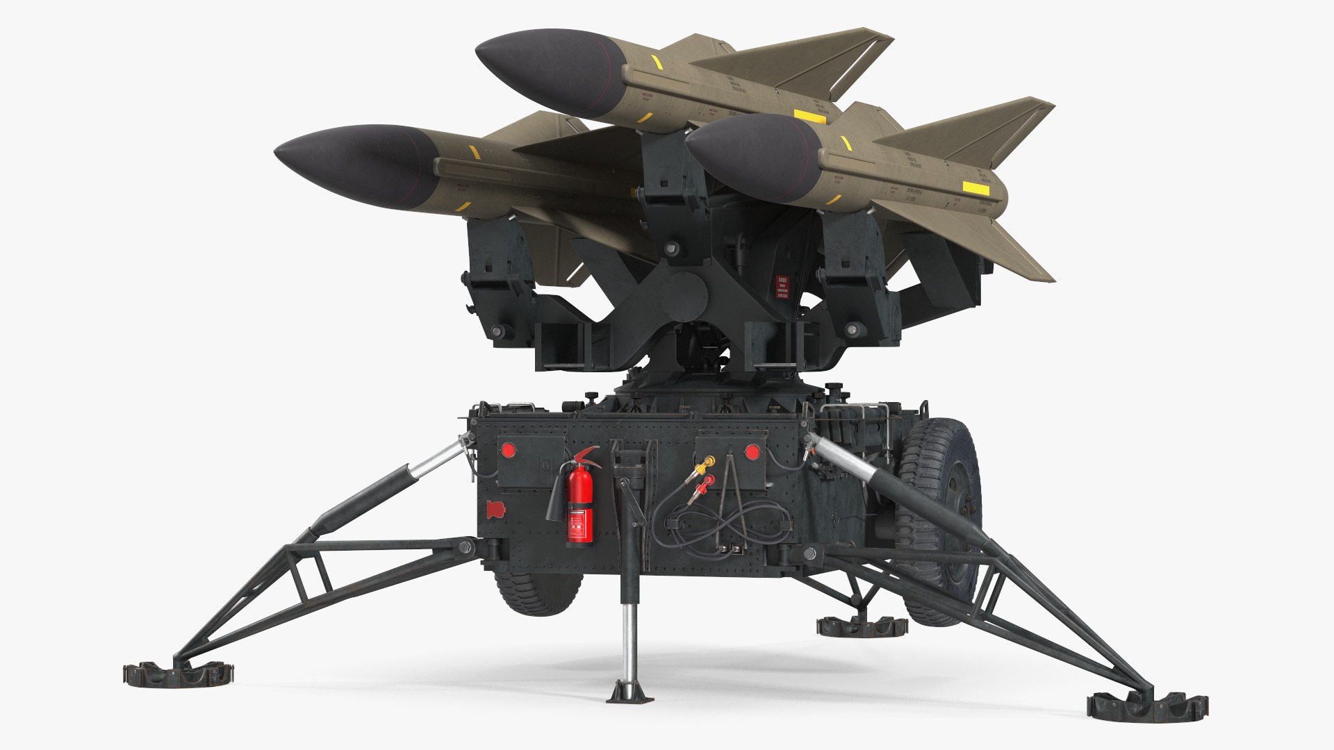 Dark Green MIM-23 HAWK Rigged 3D model preview
