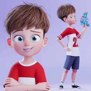 Cartoon Boy Rigged 3D