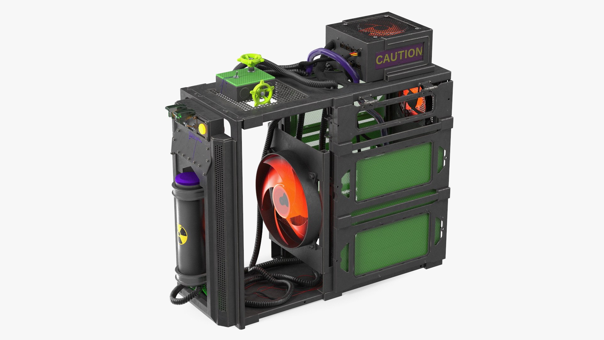 Cyberpunk Style Gaming PC 3D model preview