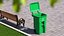Poubelle de recyclage à roulettes en plastique vert