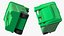 Poubelle de recyclage à roulettes en plastique vert