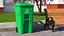 Poubelle de recyclage à roulettes en plastique vert