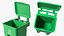 Poubelle de recyclage à roulettes en plastique vert