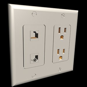 3d plate decora outlet cat5 model