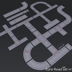 3D modular road set hd model