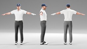 3D Golfer Character Rigged
