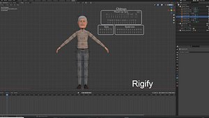 Cartoon Old Man Rigged - Blender