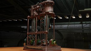 Two cylinder vertical steam engine