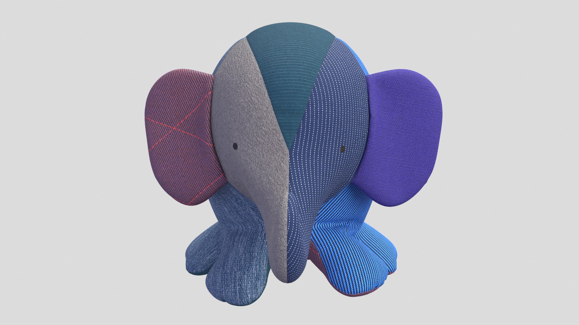 3D Multicolour Elephant Stuffed Toy TurboSquid 1997823