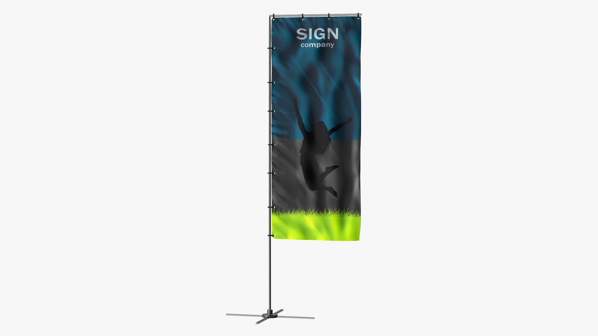 Vertical Banner Stand 3D model preview