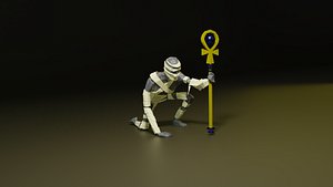 3D model Mummy from Egypt Corpse in bandages Gameready Rigged