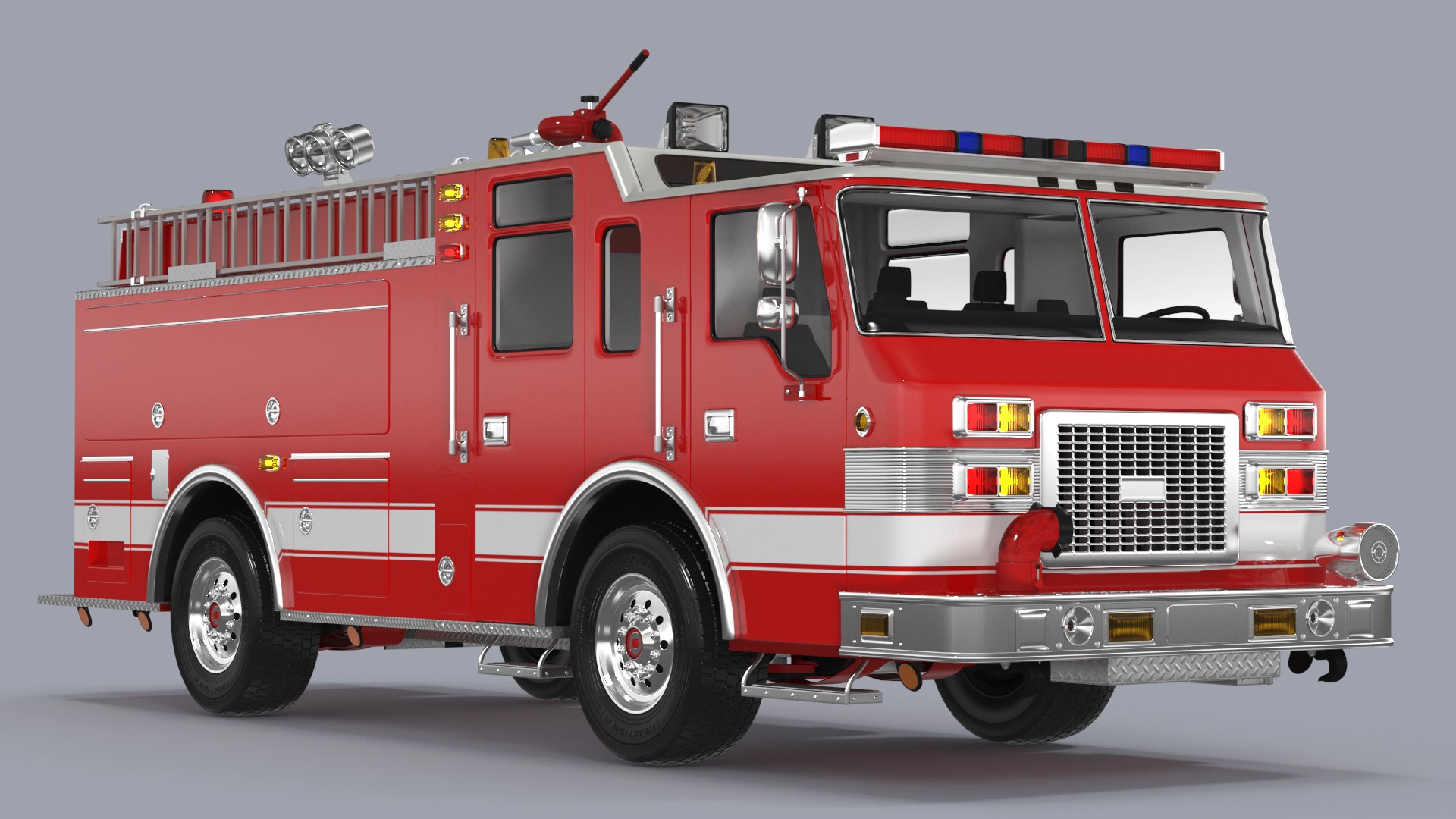 Pumper Fire Truck 3D model preview