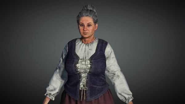 3D AAA Medieval Female Character 04