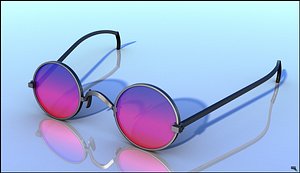 hippie glass sunglasses obj