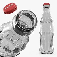 Empty Coca Cola Bottle with Printed Logo 1957 Clear