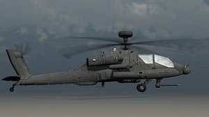 AH-64D Apache Longbow US Army Gunship Helicopter Game Ready Model