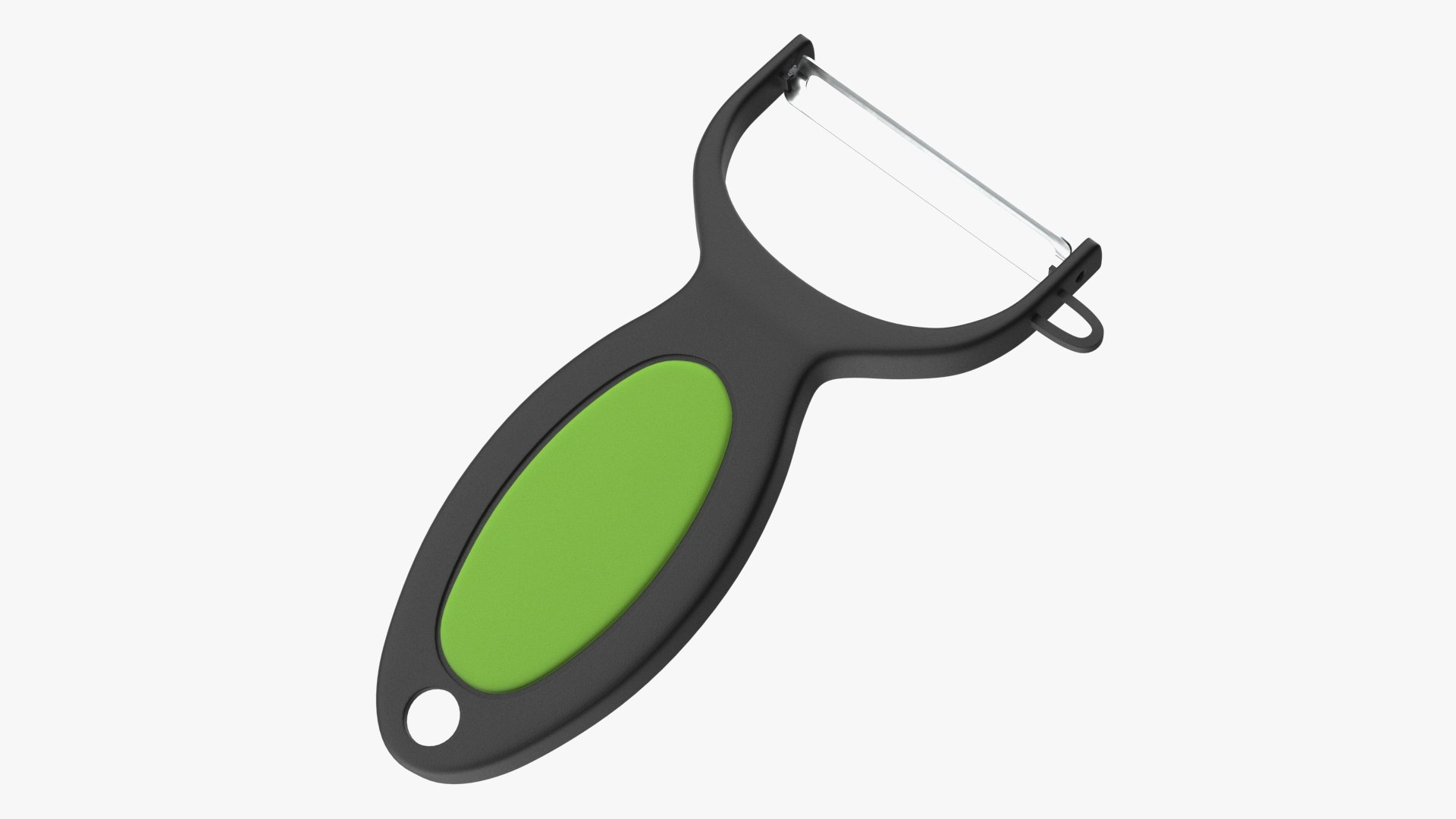 Plastic Vegetable Peeler Green 3D model preview