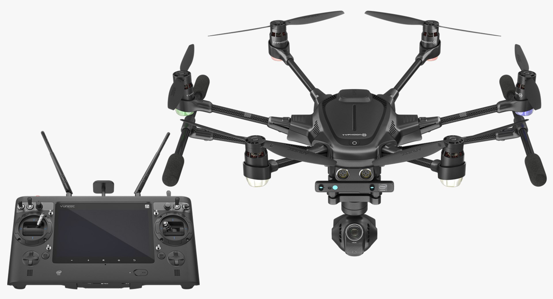 Yuneec Typhoon H Videography Hexacopter Set Rigged 3D model preview