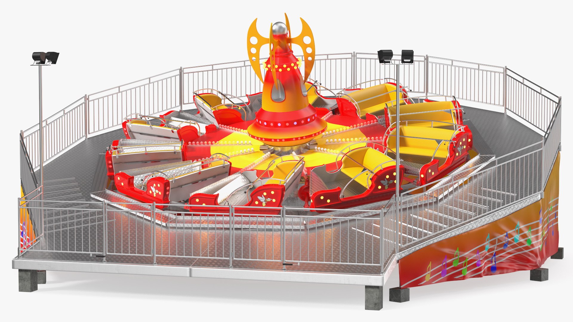 Flat Ride Theme Park Attraction model - TurboSquid 1883194