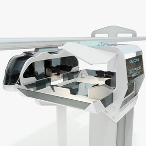 Sci-Fi Sky Train Concept - Futuristic Railway Station