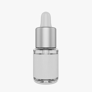 Small Dropper Bottle 3D Model - Skincare Product Asset