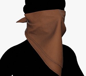 3D Brown Bandana Face Mask