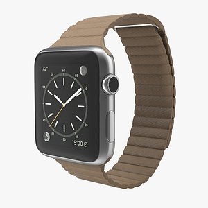 apple watch brown leather 3d 3ds