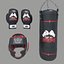 Coleção de boxe 3 em 1 - Luvas de boxe para saco de pancadas e capacete de boxe
