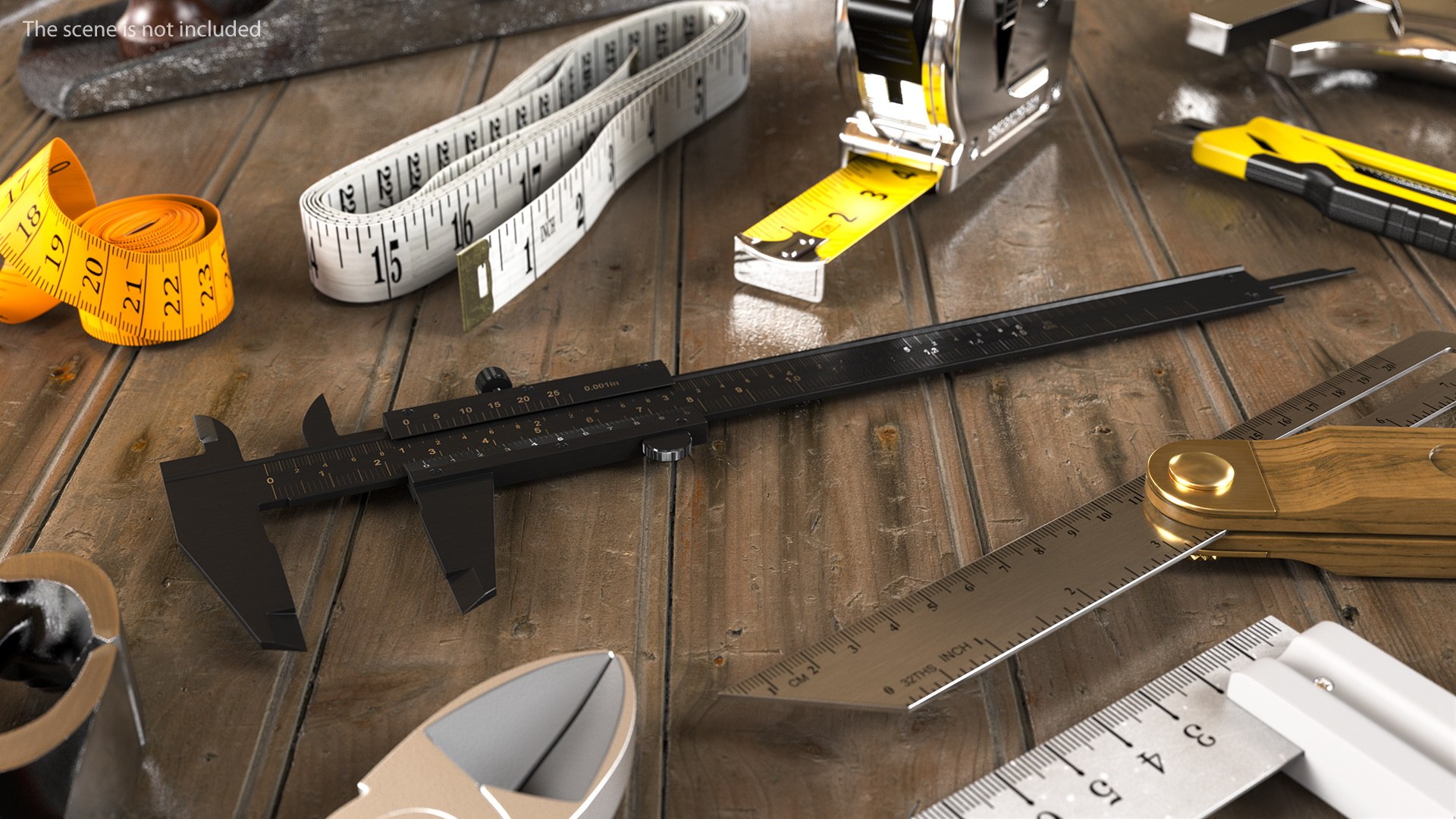 Black Steel Vernier Caliper Generic 3D model preview
