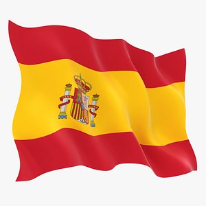 spain flag animation 3D model