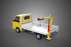 3D model DROP GATE BED SIDE DOOR JIB CRANE LIFT HOIST WINCH TRUCK PICKUP