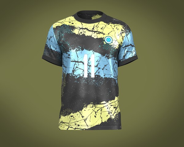 Soccer Football Black and Blue Jersey Player-11 3D model